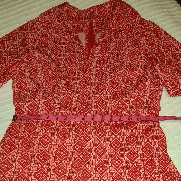 Vintage 1970s Jacquard Double Knit Maxi Dress - Picture 6 of 8